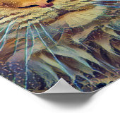 Poster Tabby Orange - Yeux Vert Chat (Coin)