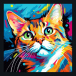 Poster Tabby Pop Art Ginger<br><div class="desc">Une collection de chats Pop Art dans le design abstrait.</div>