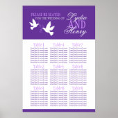 Poster table blanche pourpre mariage plan 1-9 (Devant)