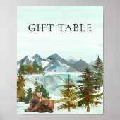Poster Table cadeau Aventure Ours rustiques Baby shower (Devant)