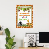 Poster Table Cadeau de fête d'anniversaire Safari Jungle  (Bureau à domicile)