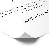 Poster Table commémoratif de mariage à la mémoire de nos  (Coin)