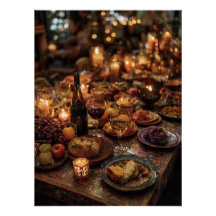 Table de banquet en vin rouge ornée