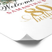 Poster Table de bienvenue pour 80e anniversaire Blush Bur (Coin)