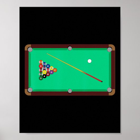 Poster Table de billard - Cool Billard T Chemise (Devant)