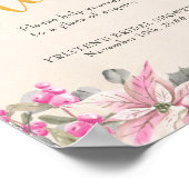 Poster Table de boissons Poinsettia rose Calligraphie de  (Coin)