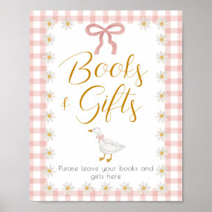 Poster Table de cadeaux de baby shower en vichy rose Sill