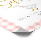Poster Table de cadeaux de Baby Shower Gingham Rose Canar (Coin)