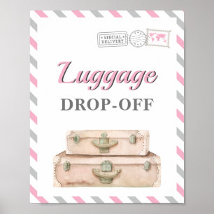 Poster Table de cadeaux d'enregistrement des bagages pour
