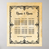 Poster Table de cadre gothique Mariage Plan de siège Hall (Devant)