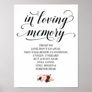 Poster Table de commémoration de mariage en souvenir v22