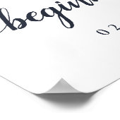 Poster Table de dessert du Mariage de calligraphie marine (Coin)