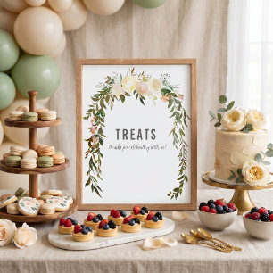 Poster Table de friandises élégante Rose Bébé Sprinkle Sh