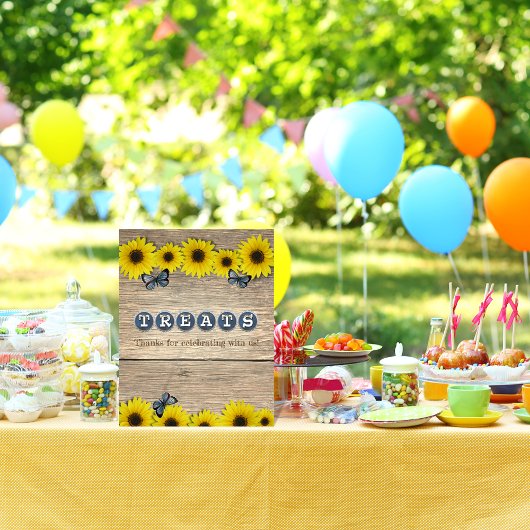 Poster Table de friandises Rustique Tournesol Baby Shower