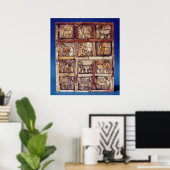 Poster Table de jeu, animaux du champ et de la forêt (Bureau à domicile)
