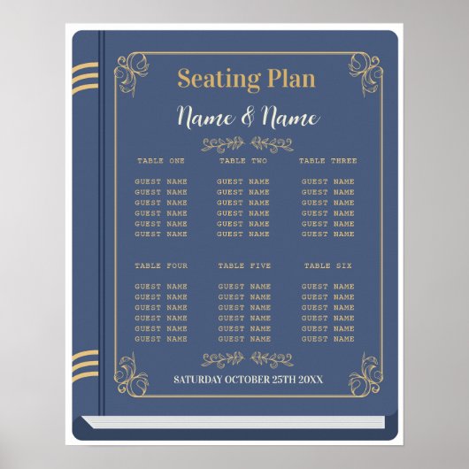 Poster Table de livre Sièges Mariage Auteur Bibliothèque  (Devant)