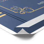 Poster Table de livre Sièges Mariage Bibliothèque Marine (Coin)