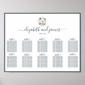 Poster Table de Mariage blanc et marine (Devant)