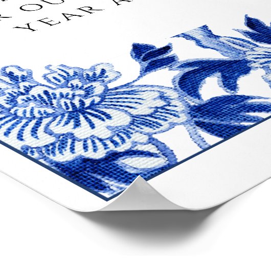 Poster Table de mariage bleu blanc 10x12 (Coin)