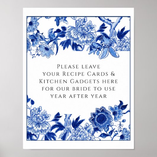 Poster Table de mariage bleu blanc 10x12 (Devant)