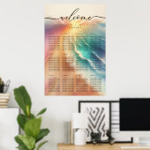 Poster Table de mariage de fête d'été de plage d'océan ro (Bureau à domicile)