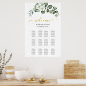 Poster table de mariage moderne au eucalyptus verdoyant (Cuisine)