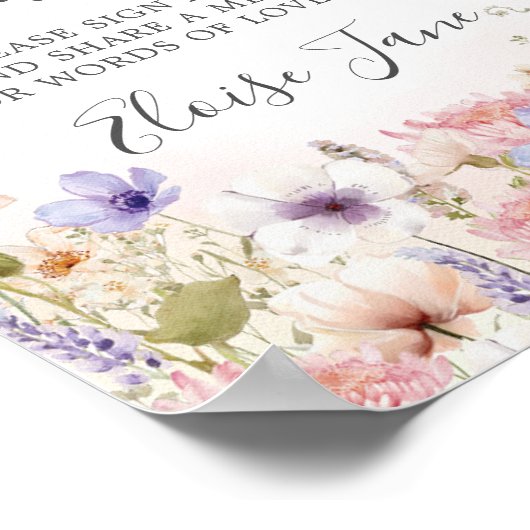 Poster Table de mémoire funéraire commémorative du fleur  (Coin)