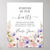 Poster Table de mémoire funéraire commémorative du fleur  (Devant)