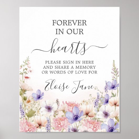 Poster Table de mémoire funéraire commémorative du fleur  (Devant)