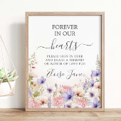 Poster Table de mémoire funéraire commémorative du fleur 