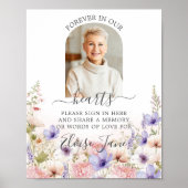 Poster Table de mémoire funéraire commémorative fleur sau (Devant)