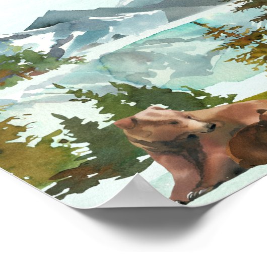 Poster Table de nourriture Aventure Ours rustiques Baby s (Coin)