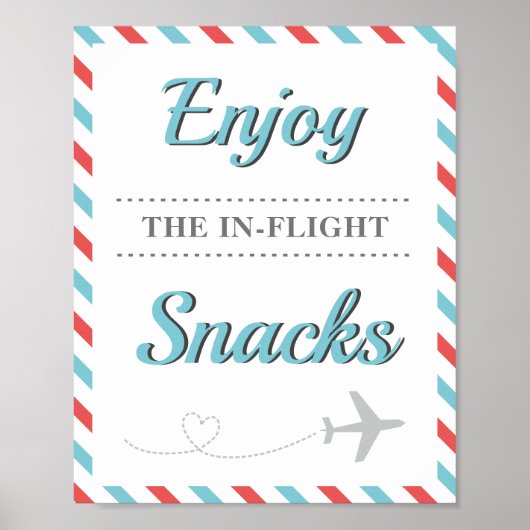 Poster Table de nourriture de snacks Voyage Avion Compagn (Devant)