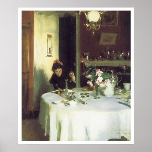 Poster Table de petit déjeuner, 1884 John Singer Sargent (Devant)