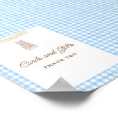 Poster Table de réception de Baby Shower Rustique Ours Bl (Coin)