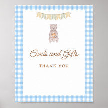 Table de réception de Baby Shower Rustique Ours Bl