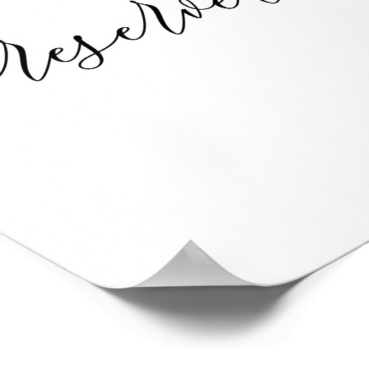 Poster Table de signature simple réservée (Coin)