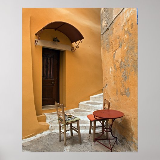 Poster Table de trottoir, Canée, Crète, Grèce (Devant)