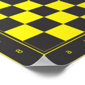 Poster Table d'échecs jaune et noir (Coin)