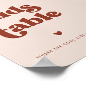 Poster Table d'enfants Mariage rose Peach Retro (Coin)