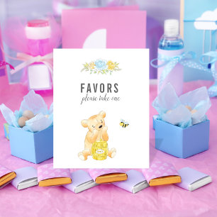 Poster Table des faveurs garçon ourson mignon Baby Shower