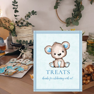 Poster Table des friandises Ourson marron mignon Baby Sho