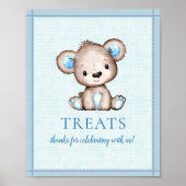 Poster Table des friandises Ourson marron mignon Baby Sho (Devant)