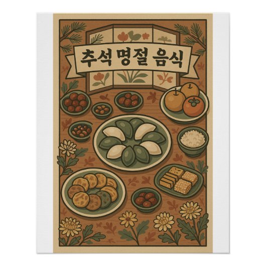 Poster Table des traditions de Chuseok - Coréen Festival  (Devant)