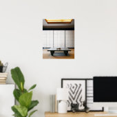 Poster table en bois et tatami de style moderne : (Bureau à domicile)