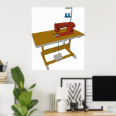 Poster Table Et Machine À Coudre (Bureau à domicile)
