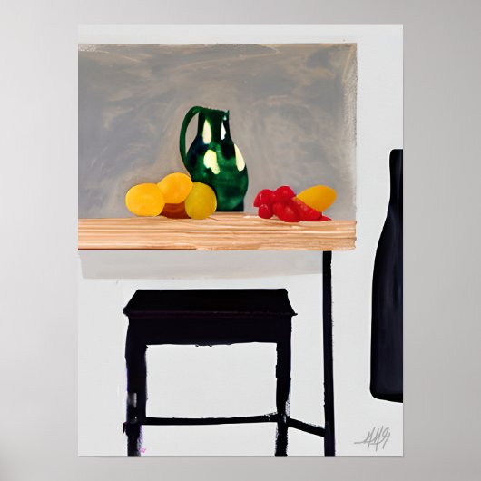 Poster Table et outil d'abstraction moderne avec une vie  (Devant)
