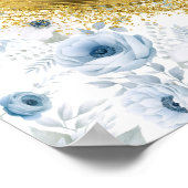 Poster Table Mariage moderne Bohemian Pastel Blue Gold (Coin)