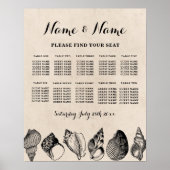 Poster Table Mariage Siège 10 Plan de siège Coques Mer (Devant)
