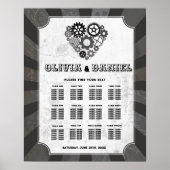 Poster Table Mariage Siège 12 Coeurs Mariages Steampunk (Devant)
